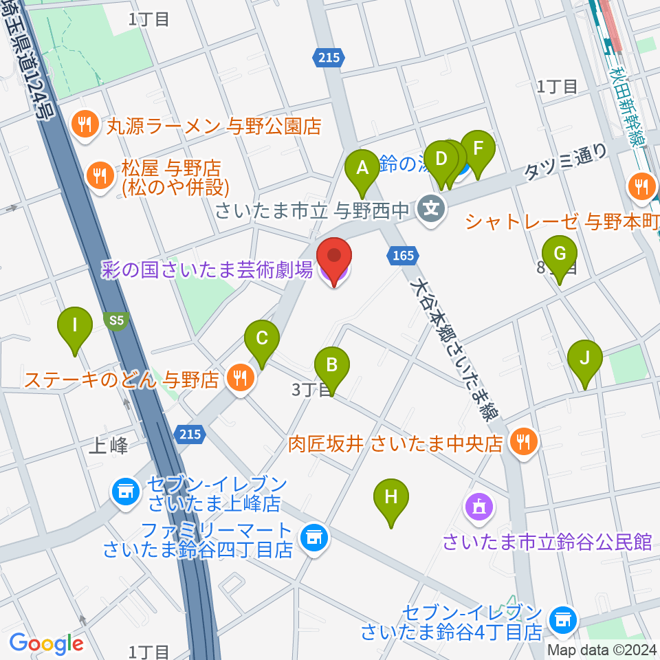 彩の国さいたま芸術劇場周辺の駐車場・コインパーキング一覧地図