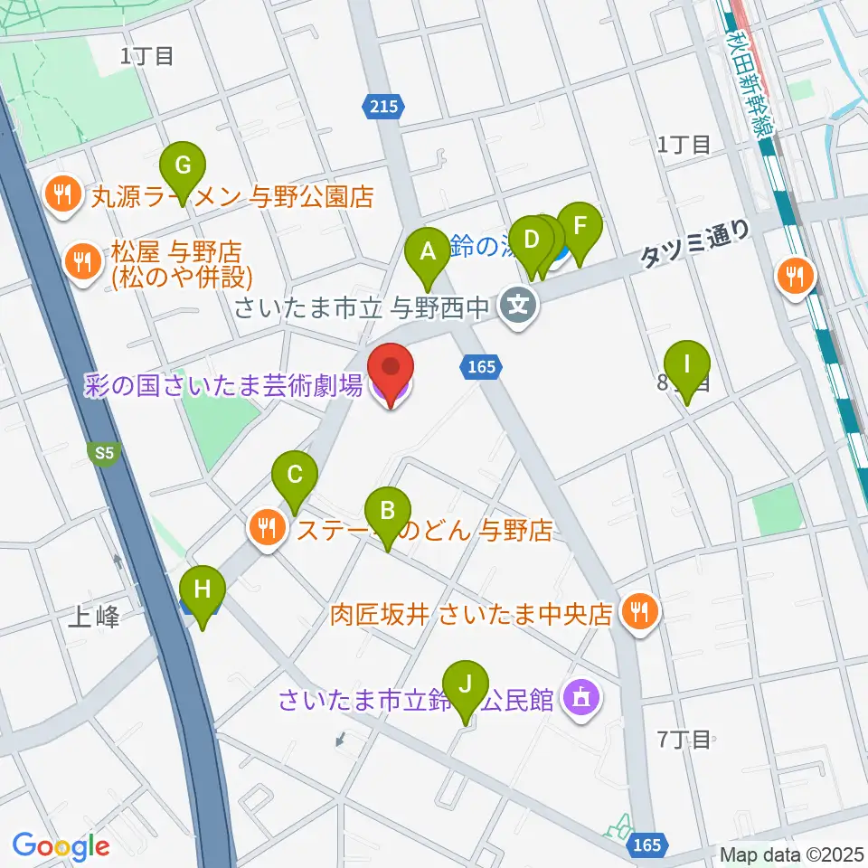 彩の国さいたま芸術劇場周辺の駐車場・コインパーキング一覧地図