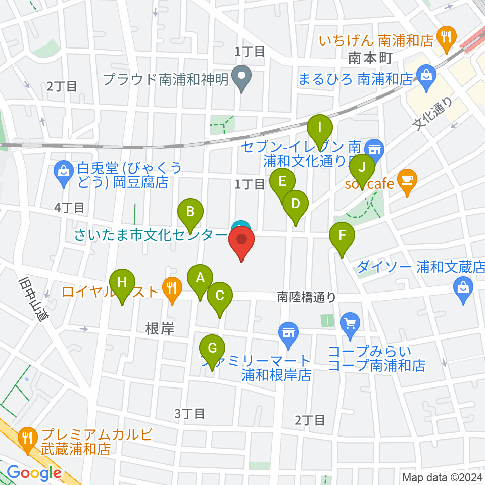 さいたま市文化センター周辺の駐車場・コインパーキング一覧地図