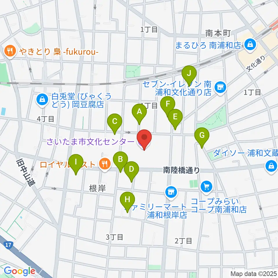 さいたま市文化センター周辺の駐車場・コインパーキング一覧地図