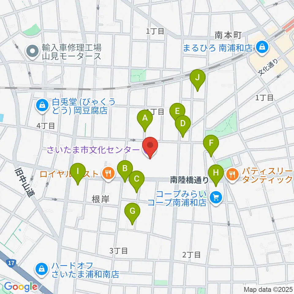 さいたま市文化センター周辺の駐車場・コインパーキング一覧地図