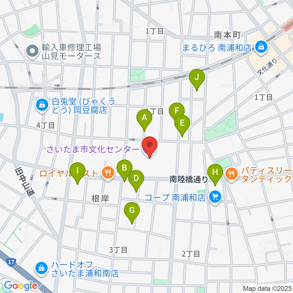 さいたま市文化センター周辺の駐車場・コインパーキング一覧地図