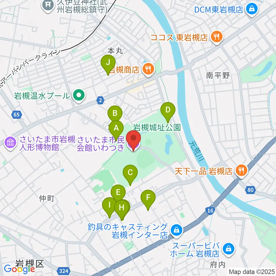 さいたま市民会館いわつき周辺の駐車場・コインパーキング一覧地図