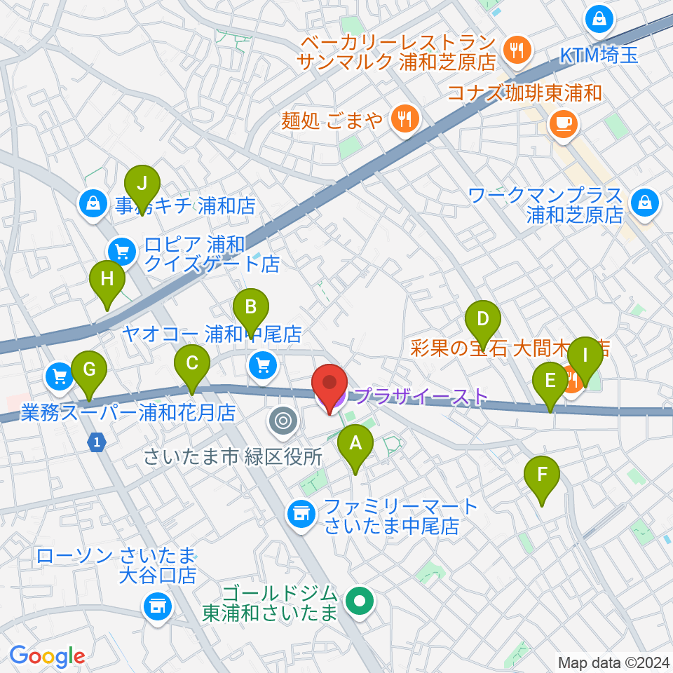 プラザイースト周辺の駐車場・コインパーキング一覧地図