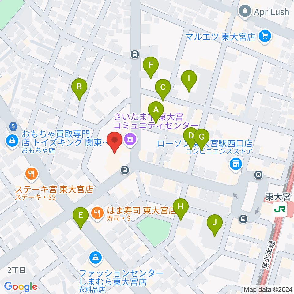 東大宮コミュニティセンター周辺の駐車場・コインパーキング一覧地図