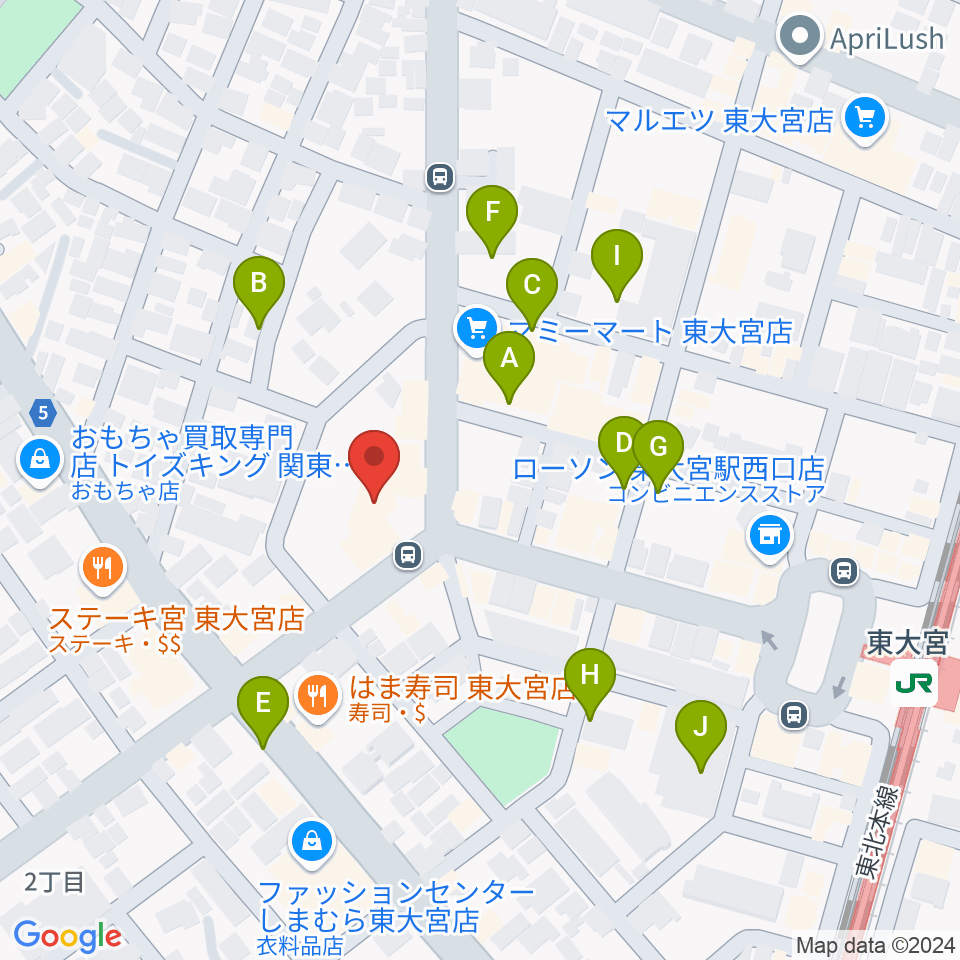 東大宮コミュニティセンター周辺の駐車場・コインパーキング一覧地図