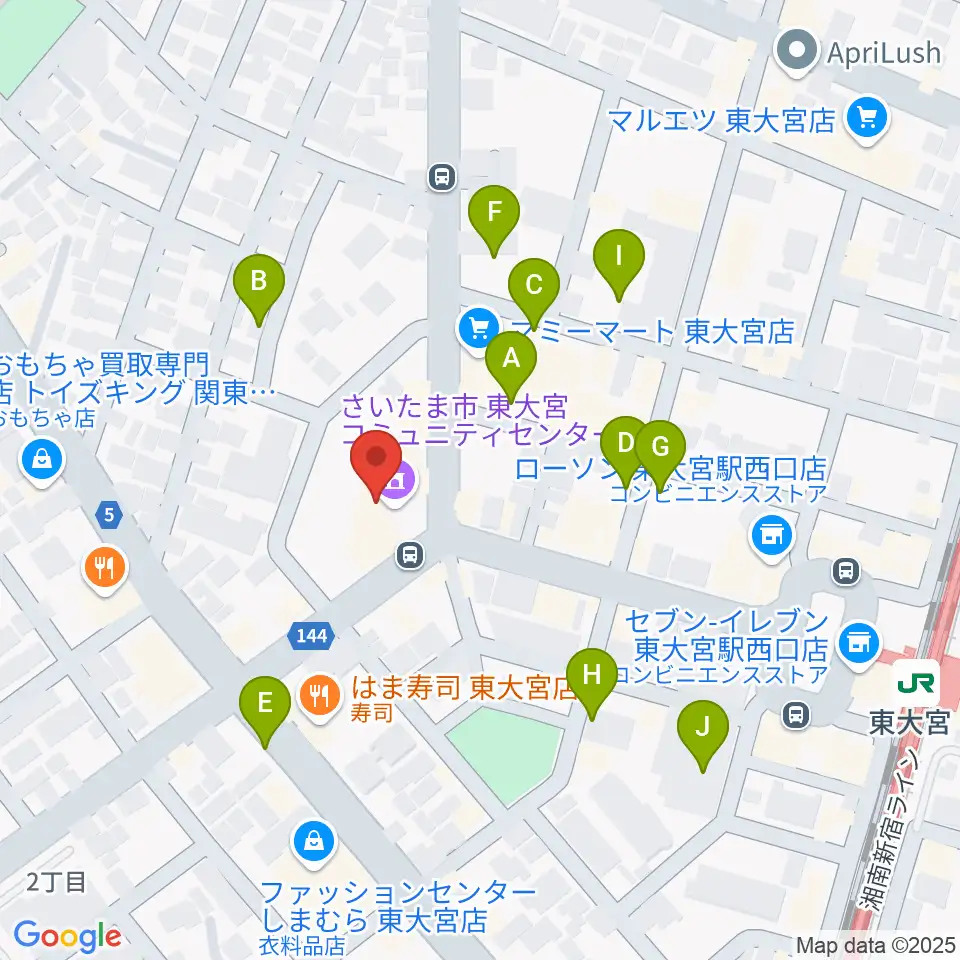 東大宮コミュニティセンター周辺の駐車場・コインパーキング一覧地図