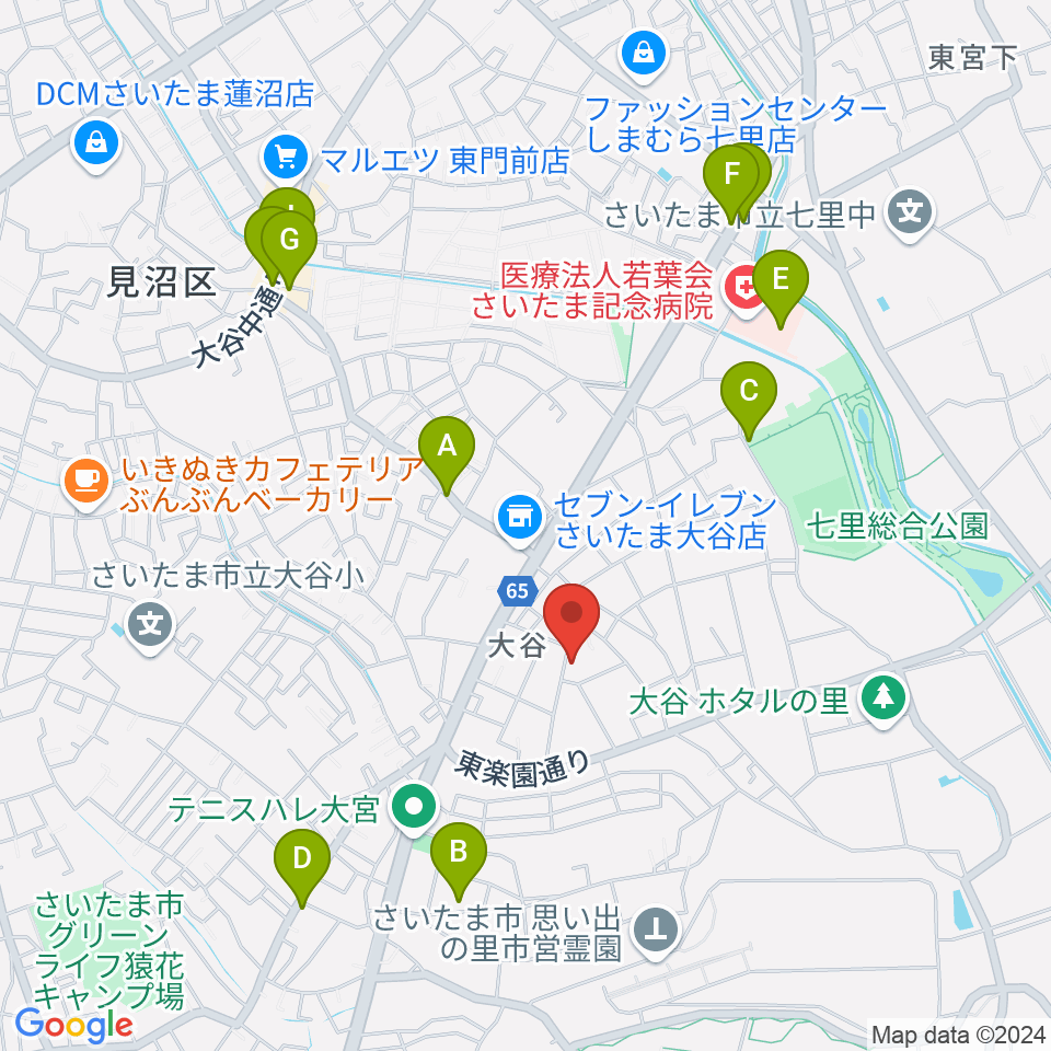 七里コミュニティセンター周辺の駐車場・コインパーキング一覧地図