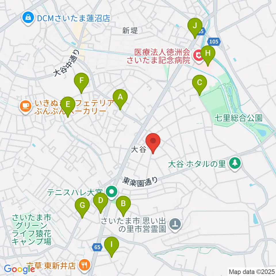 七里コミュニティセンター周辺の駐車場・コインパーキング一覧地図