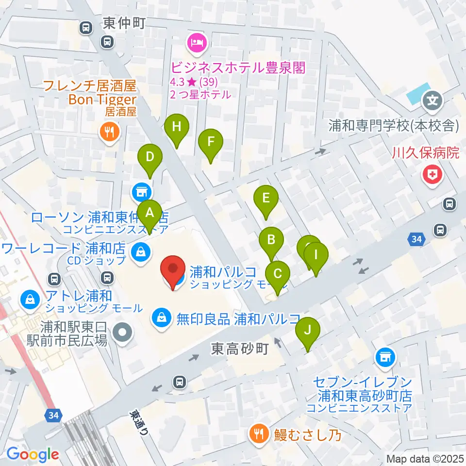 浦和コミュニティセンター周辺の駐車場・コインパーキング一覧地図