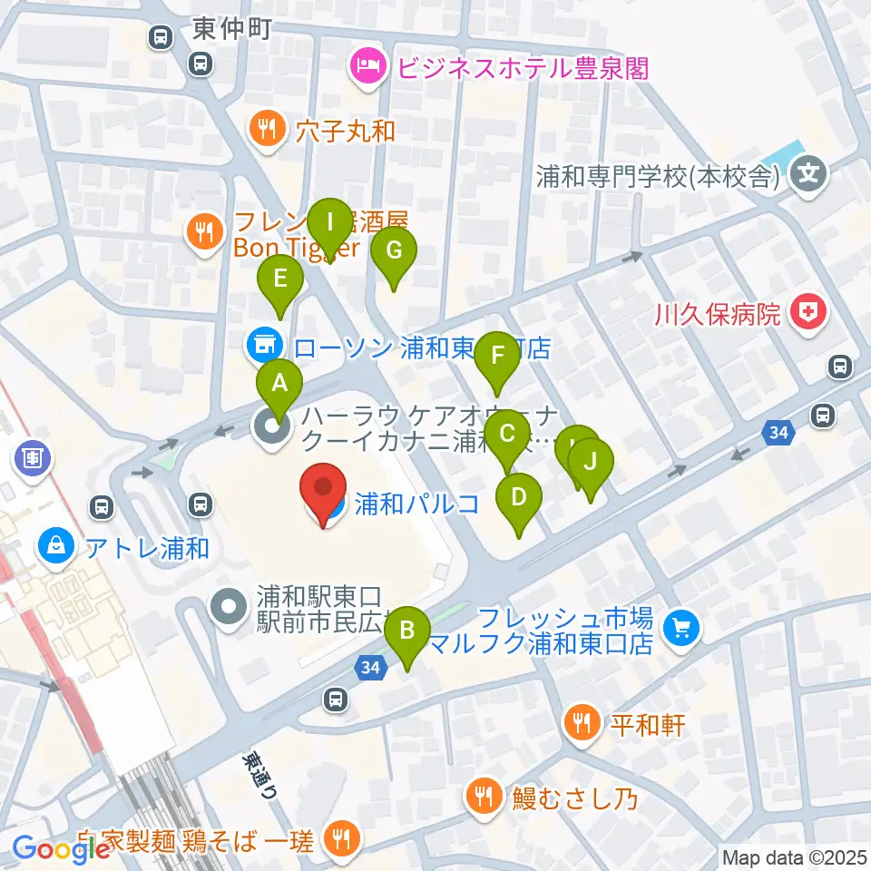 浦和コミュニティセンター周辺の駐車場・コインパーキング一覧地図