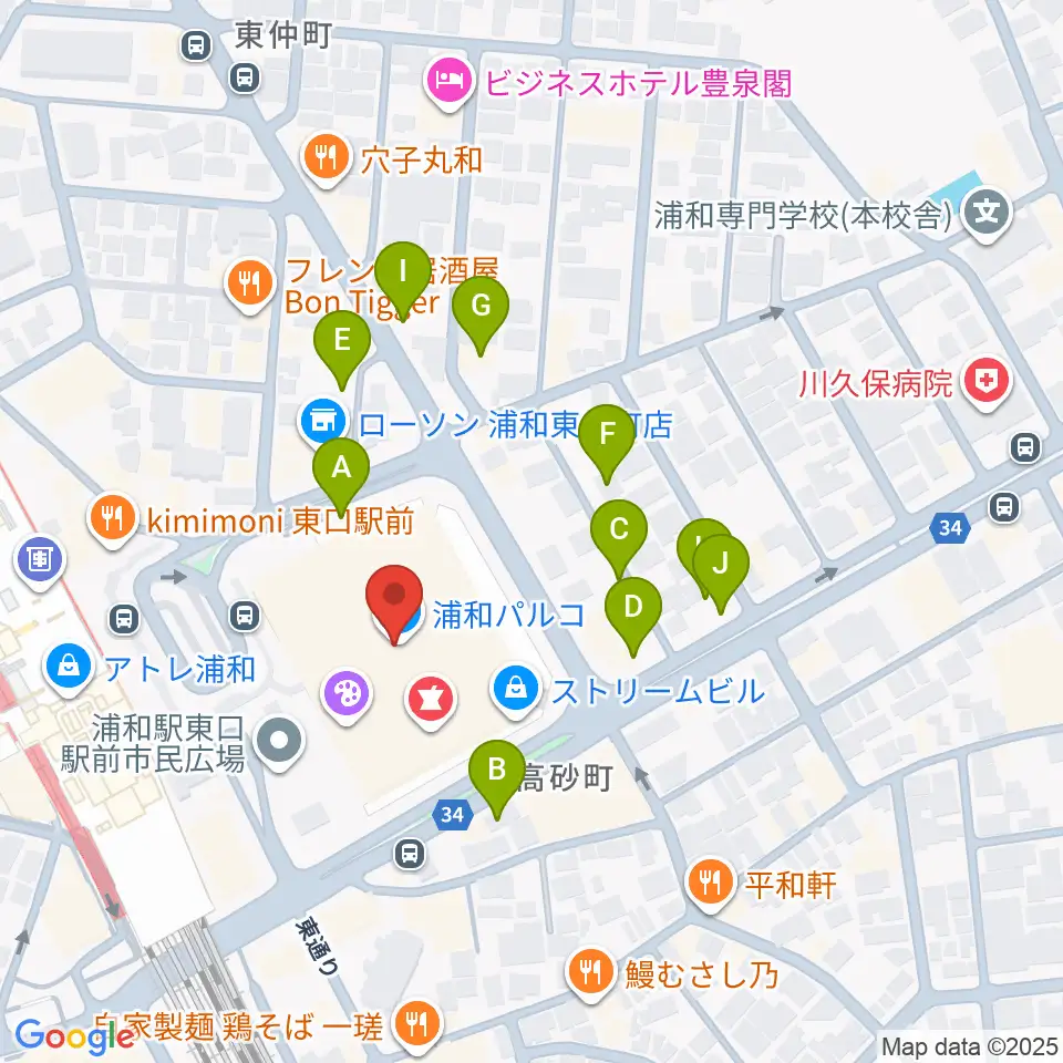 浦和コミュニティセンター周辺の駐車場・コインパーキング一覧地図