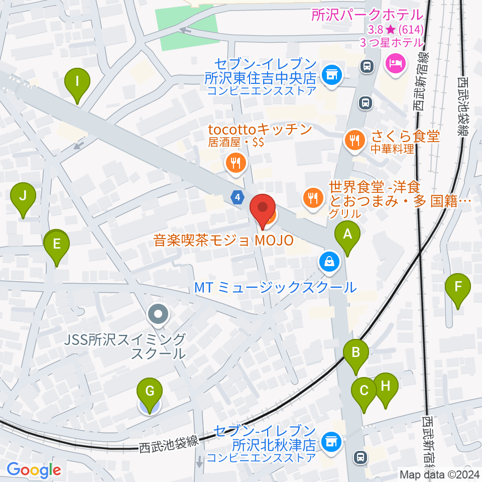 音楽喫茶MOJO周辺の駐車場・コインパーキング一覧地図