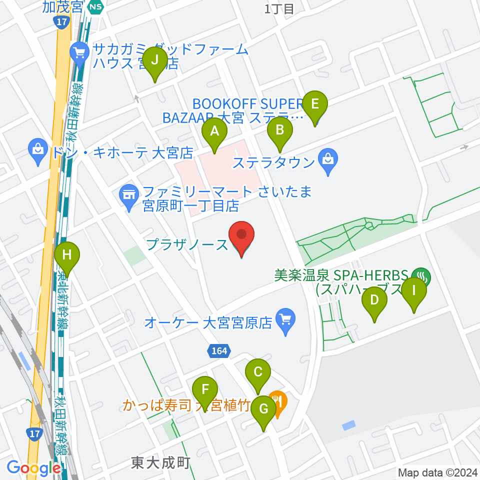 さいたま市プラザノース周辺の駐車場・コインパーキング一覧地図