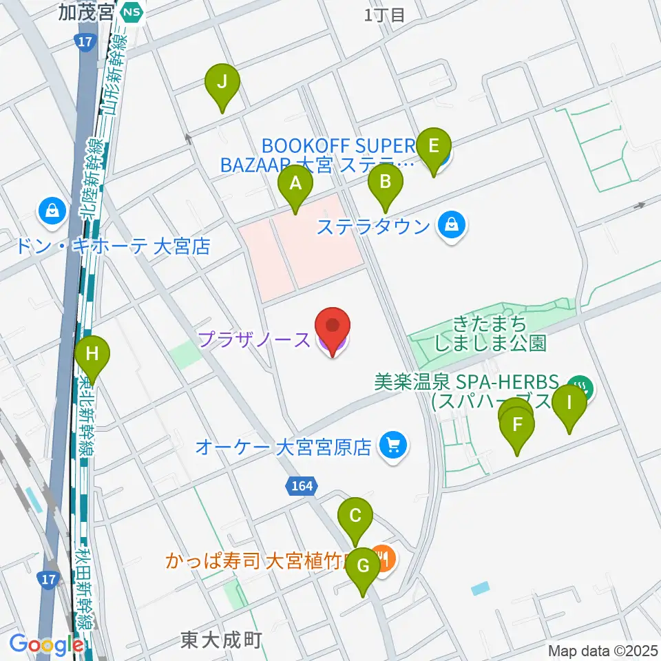 さいたま市プラザノース周辺の駐車場・コインパーキング一覧地図