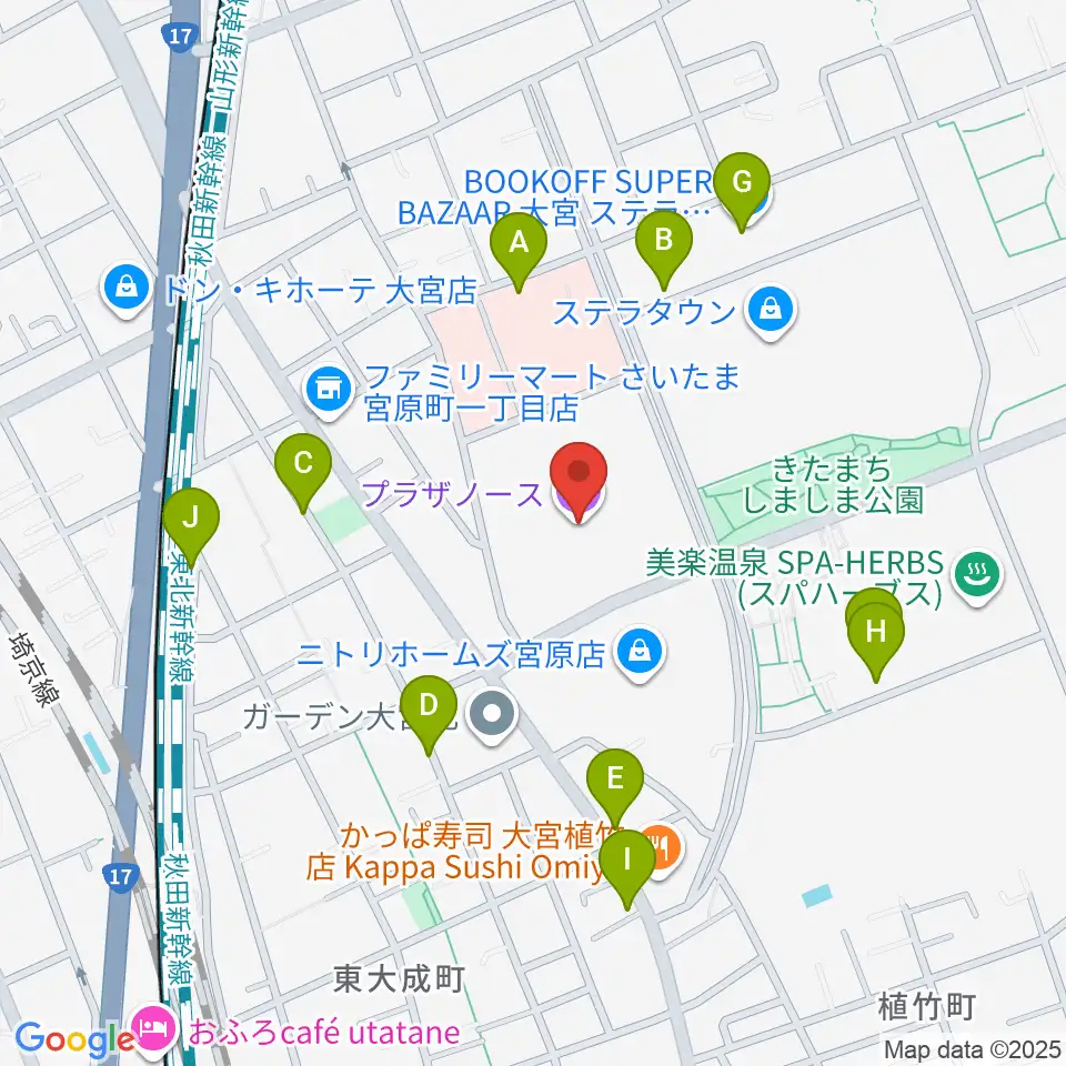 さいたま市プラザノース周辺の駐車場・コインパーキング一覧地図