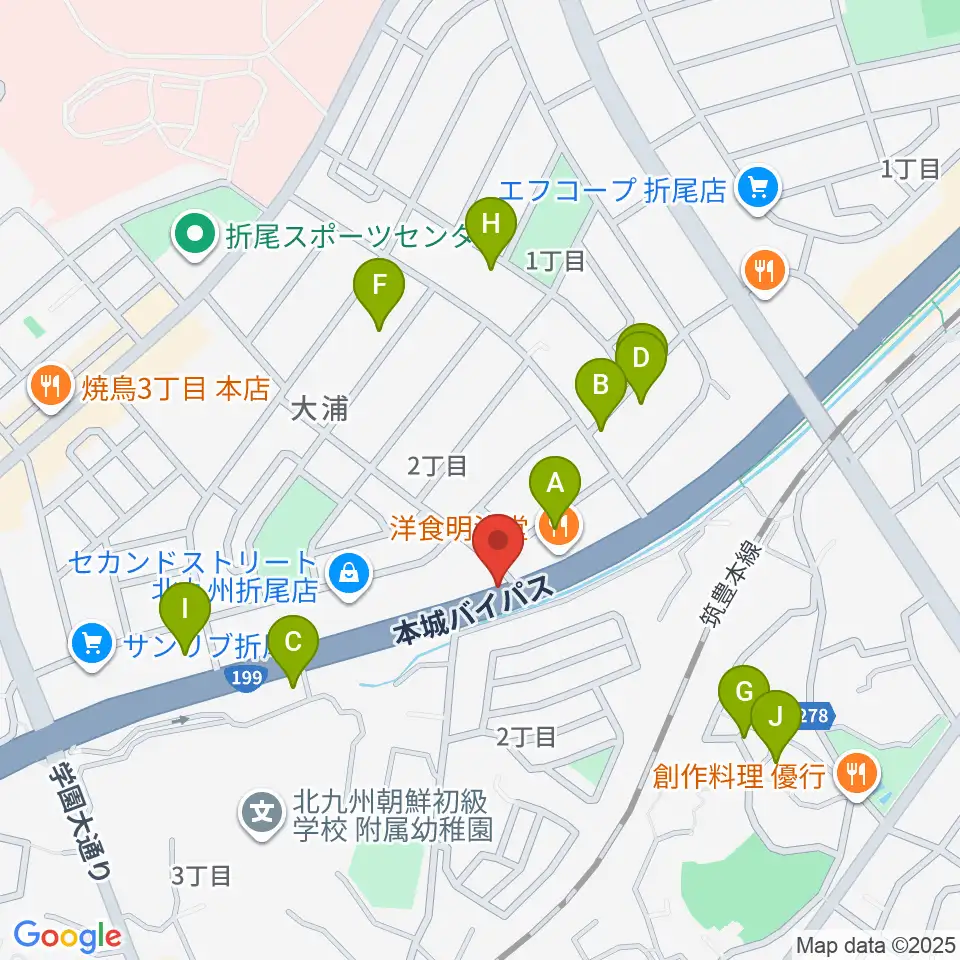 スタジオバンブー周辺の駐車場・コインパーキング一覧地図