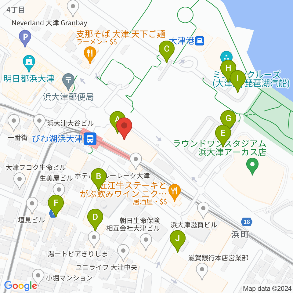 スカイプラザ浜大津周辺の駐車場・コインパーキング一覧地図