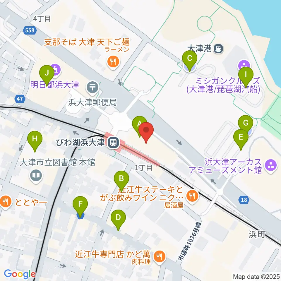 スカイプラザ浜大津周辺の駐車場・コインパーキング一覧地図
