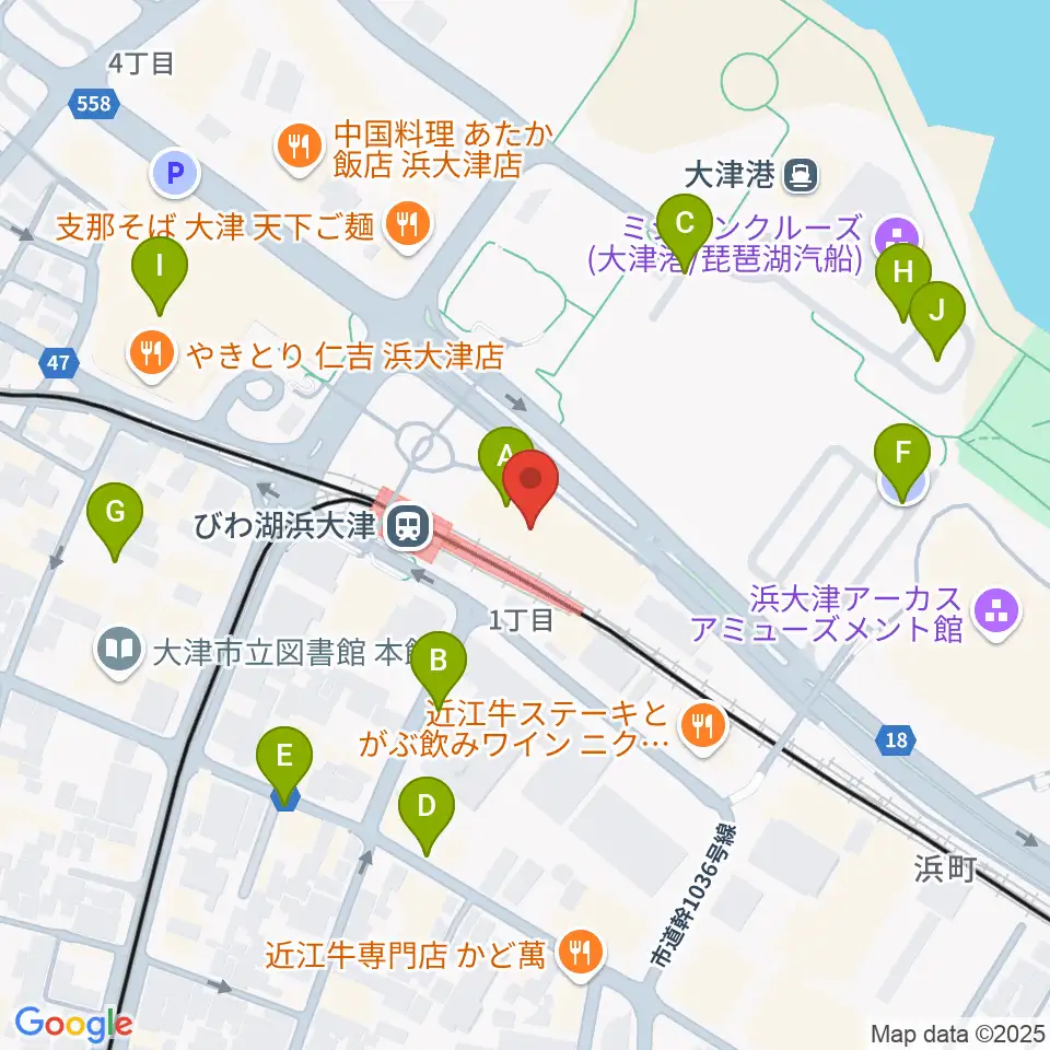 スカイプラザ浜大津周辺の駐車場・コインパーキング一覧地図
