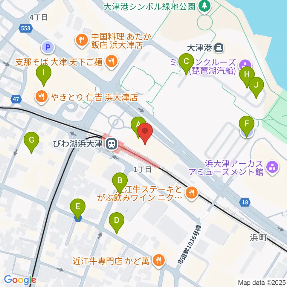 スカイプラザ浜大津周辺の駐車場・コインパーキング一覧地図