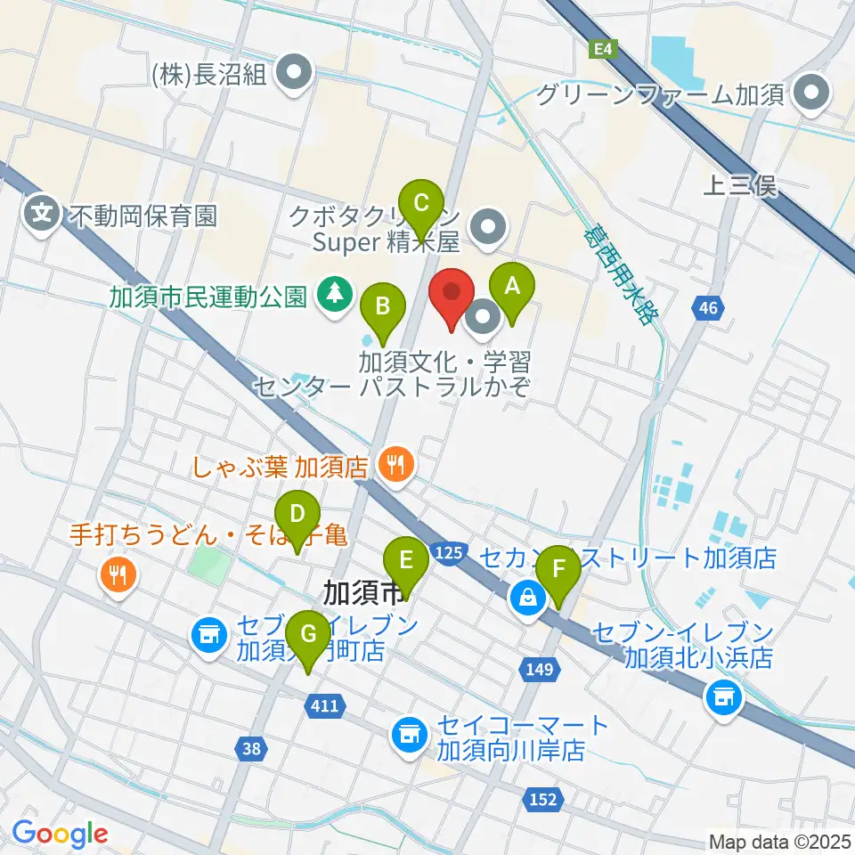パストラルかぞ周辺の駐車場・コインパーキング一覧地図