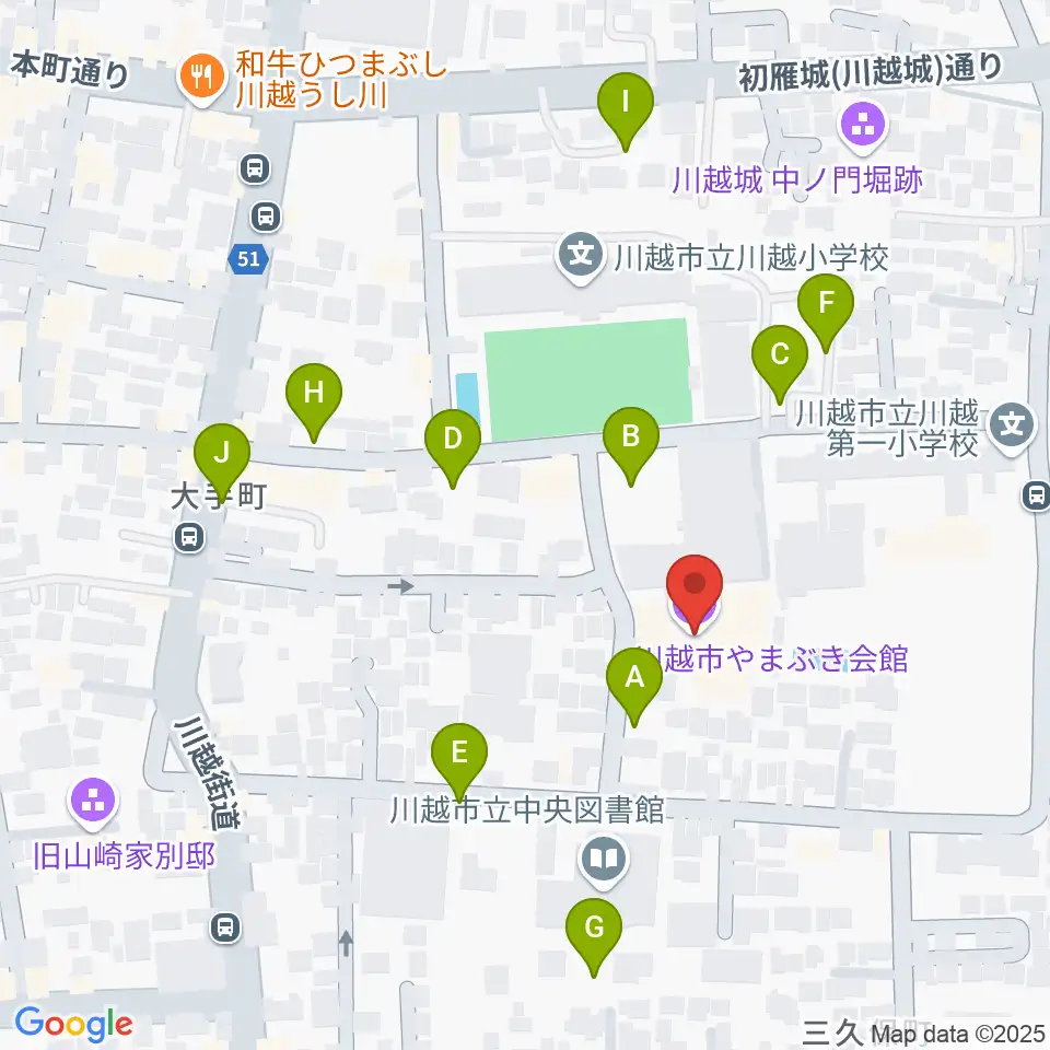 川越市やまぶき会館周辺の駐車場・コインパーキング一覧地図