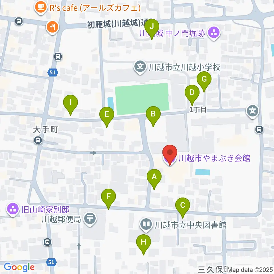 川越市やまぶき会館周辺の駐車場・コインパーキング一覧地図