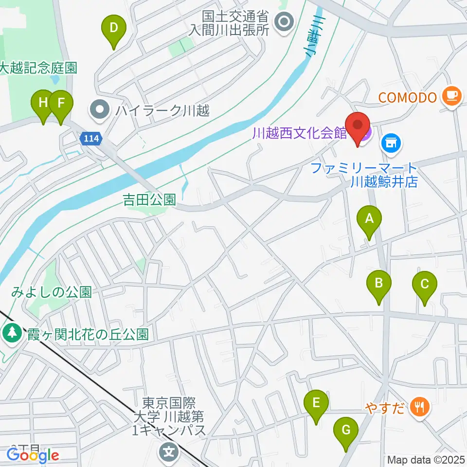 川越西文化会館 メルト周辺の駐車場・コインパーキング一覧地図