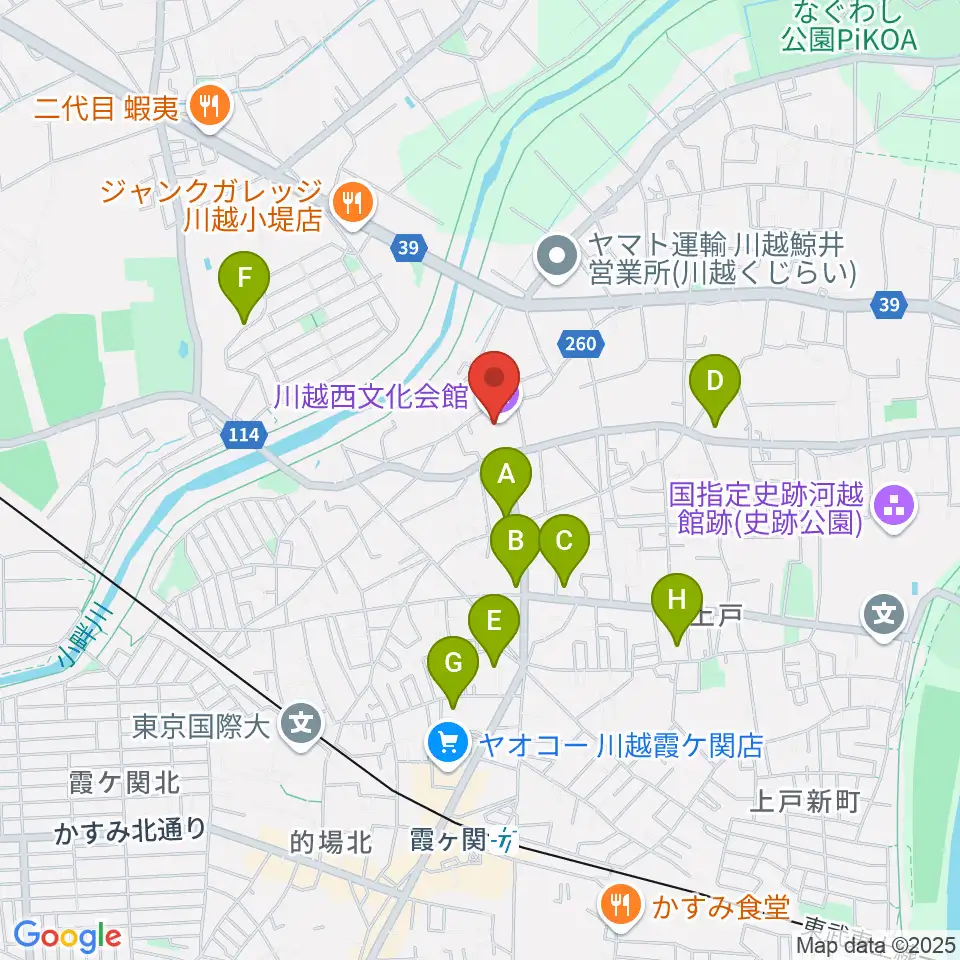 川越西文化会館 メルト周辺の駐車場・コインパーキング一覧地図