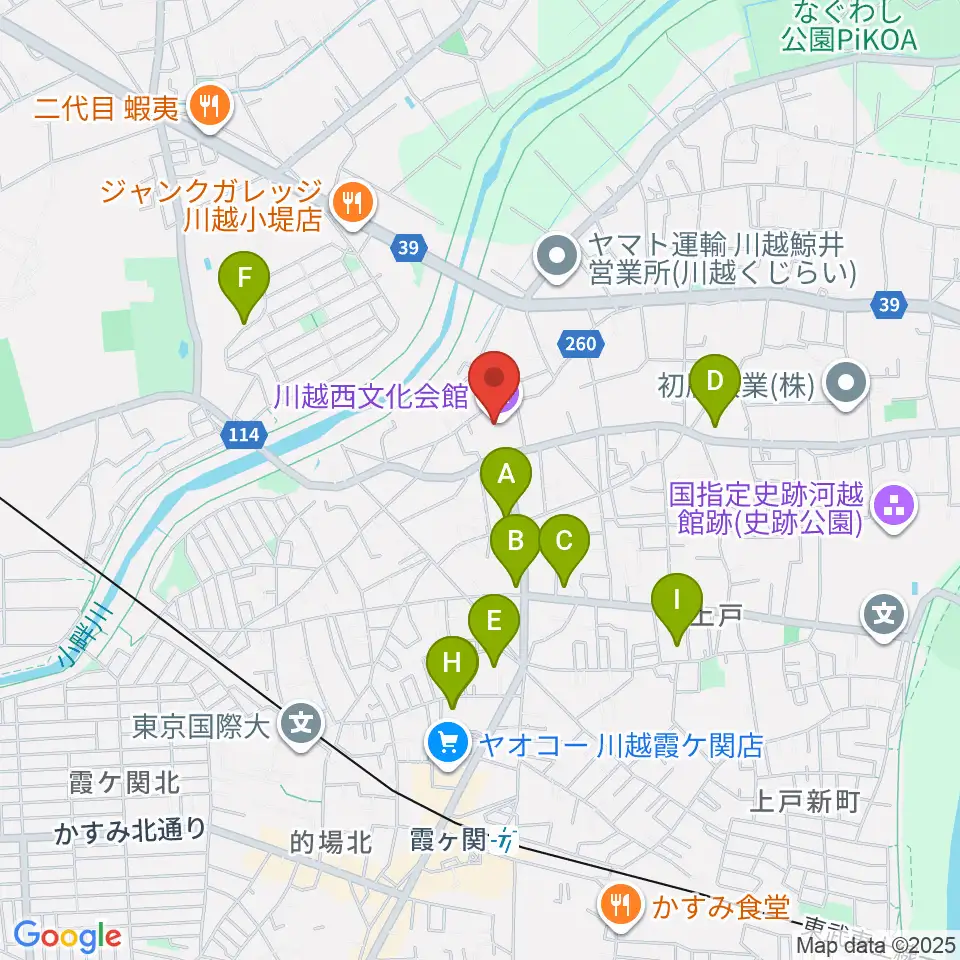 川越西文化会館 メルト周辺の駐車場・コインパーキング一覧地図
