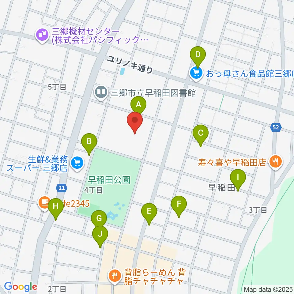 三郷市文化会館周辺の駐車場・コインパーキング一覧地図