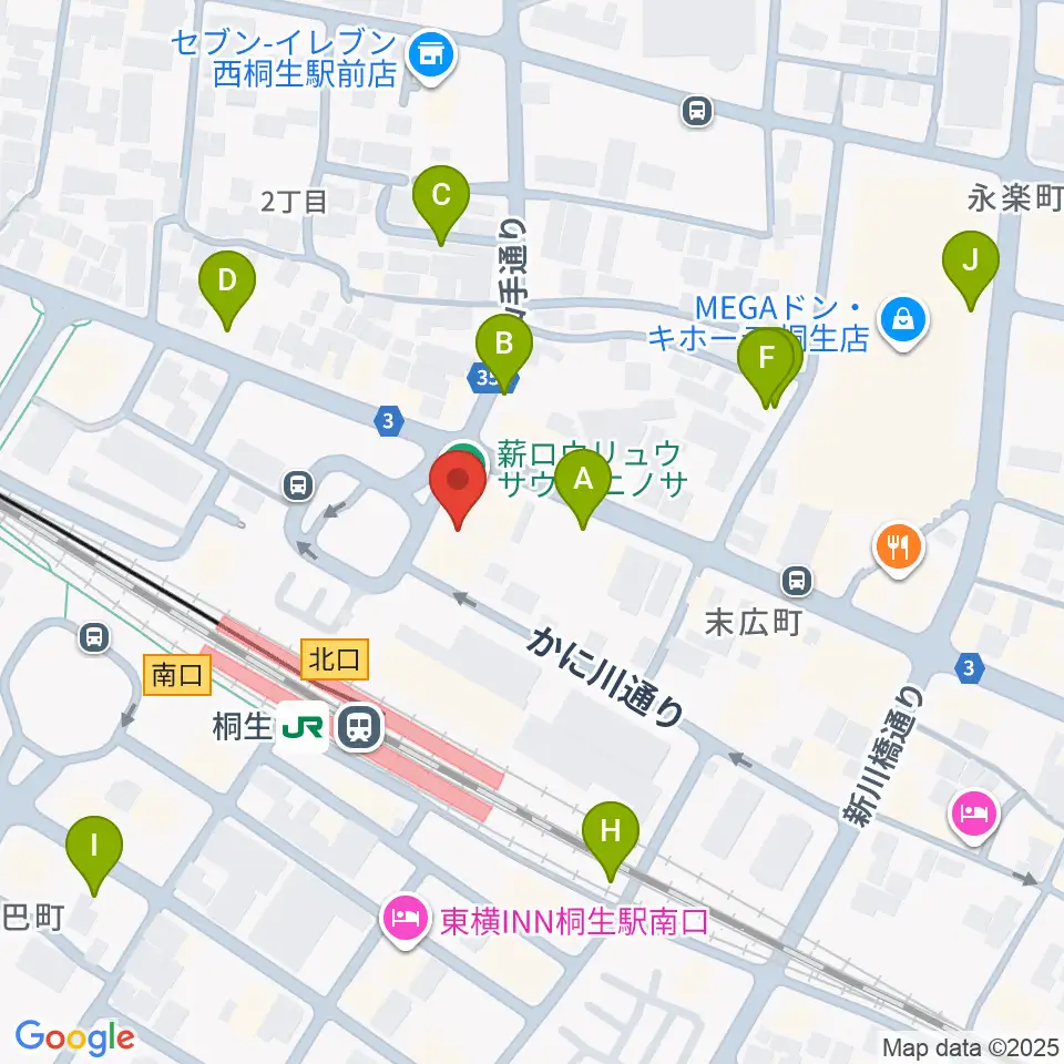 桐生VAROCK周辺の駐車場・コインパーキング一覧地図