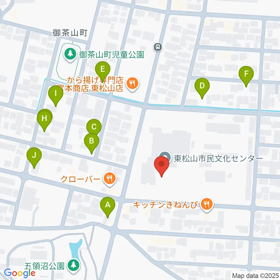 東松山市民文化センター周辺の駐車場・コインパーキング一覧地図