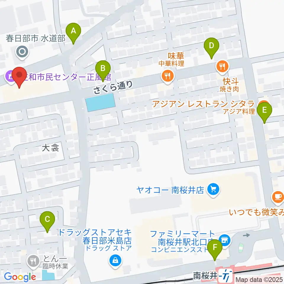 庄和地区公民館周辺の駐車場・コインパーキング一覧地図