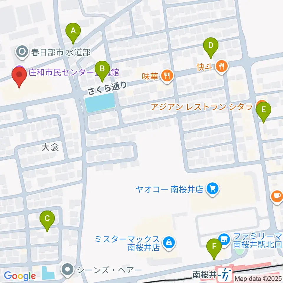 庄和地区公民館周辺の駐車場・コインパーキング一覧地図