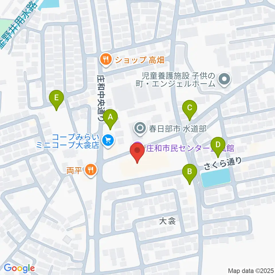 庄和地区公民館周辺の駐車場・コインパーキング一覧地図