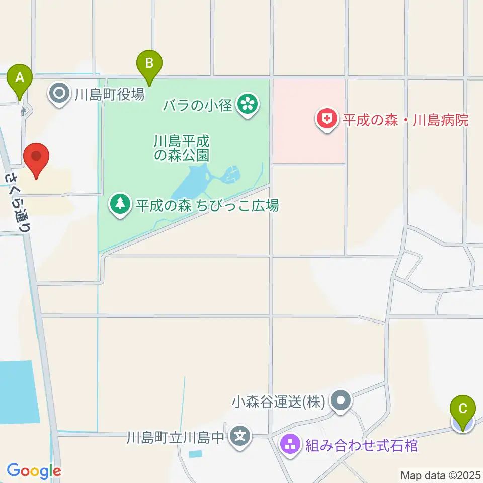 川島町民会館周辺の駐車場・コインパーキング一覧地図