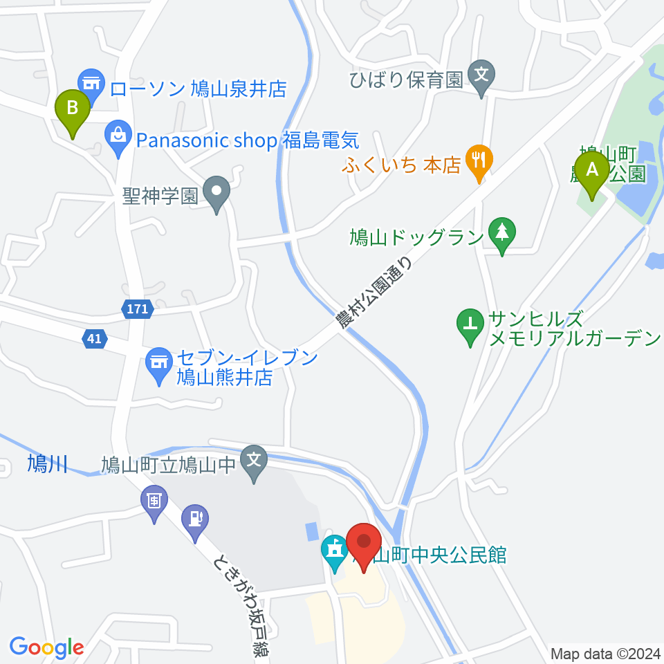 鳩山町文化会館周辺の駐車場・コインパーキング一覧地図