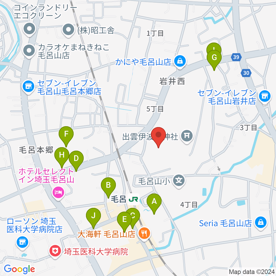 ウィズもろやま（毛呂山町福祉会館）周辺の駐車場・コインパーキング一覧地図