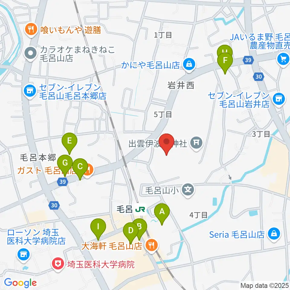 ウィズもろやま（毛呂山町福祉会館）周辺の駐車場・コインパーキング一覧地図
