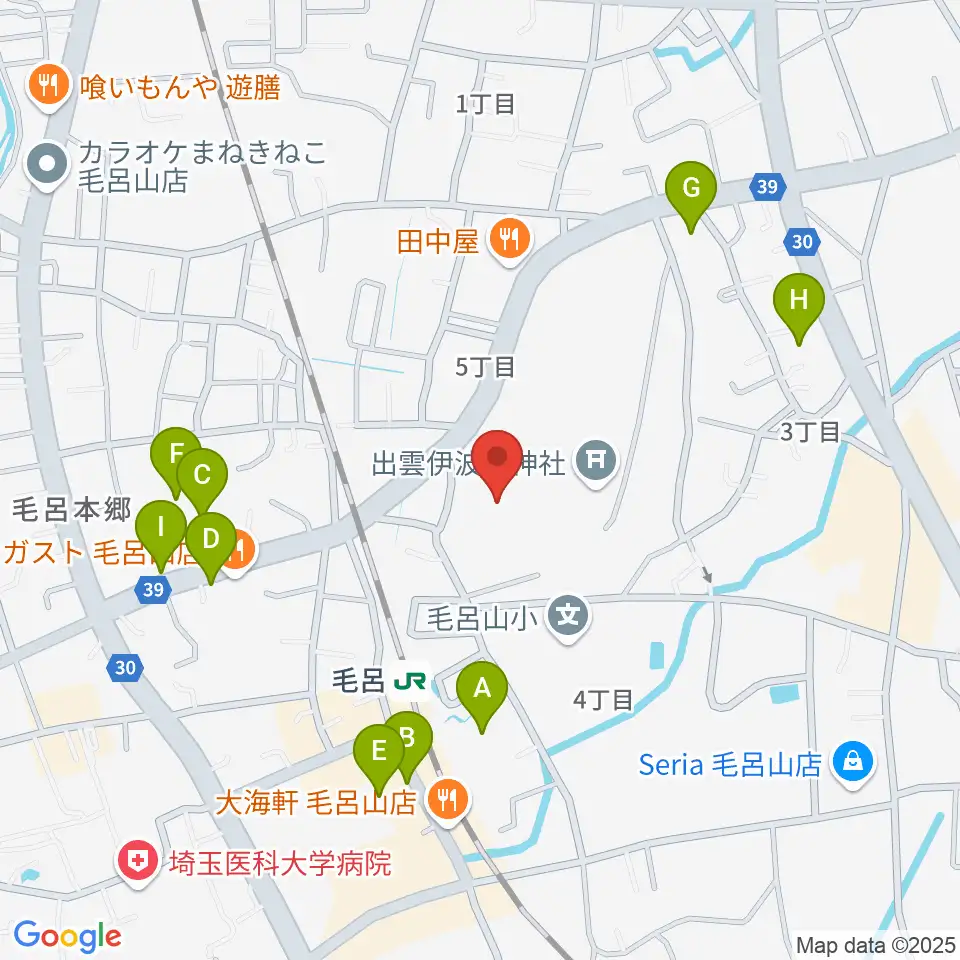 ウィズもろやま（毛呂山町福祉会館）周辺の駐車場・コインパーキング一覧地図