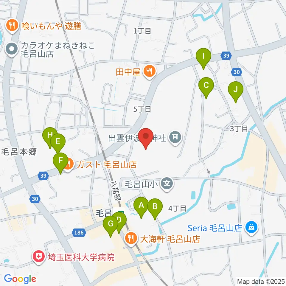 ウィズもろやま（毛呂山町福祉会館）周辺の駐車場・コインパーキング一覧地図