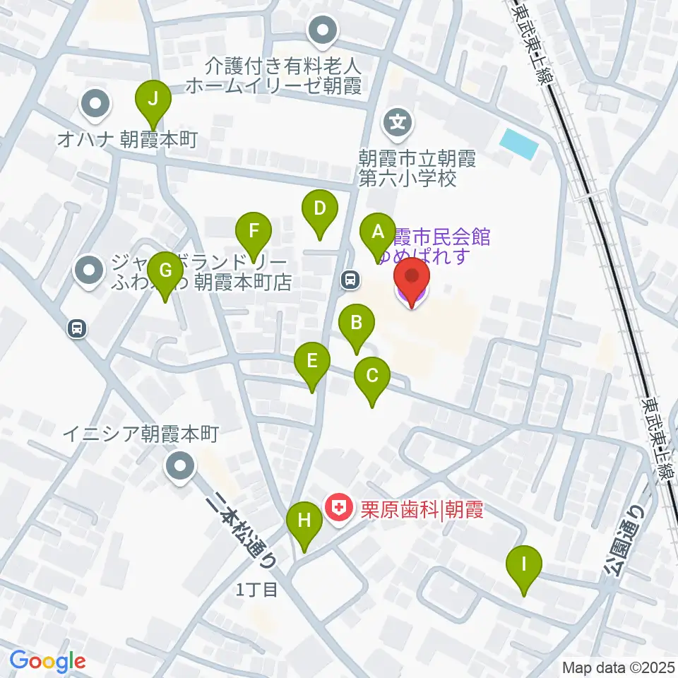 朝霞市民会館 ゆめぱれす周辺の駐車場・コインパーキング一覧地図