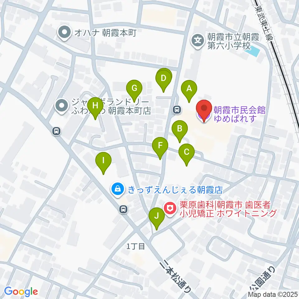 朝霞市民会館 ゆめぱれす周辺の駐車場・コインパーキング一覧地図