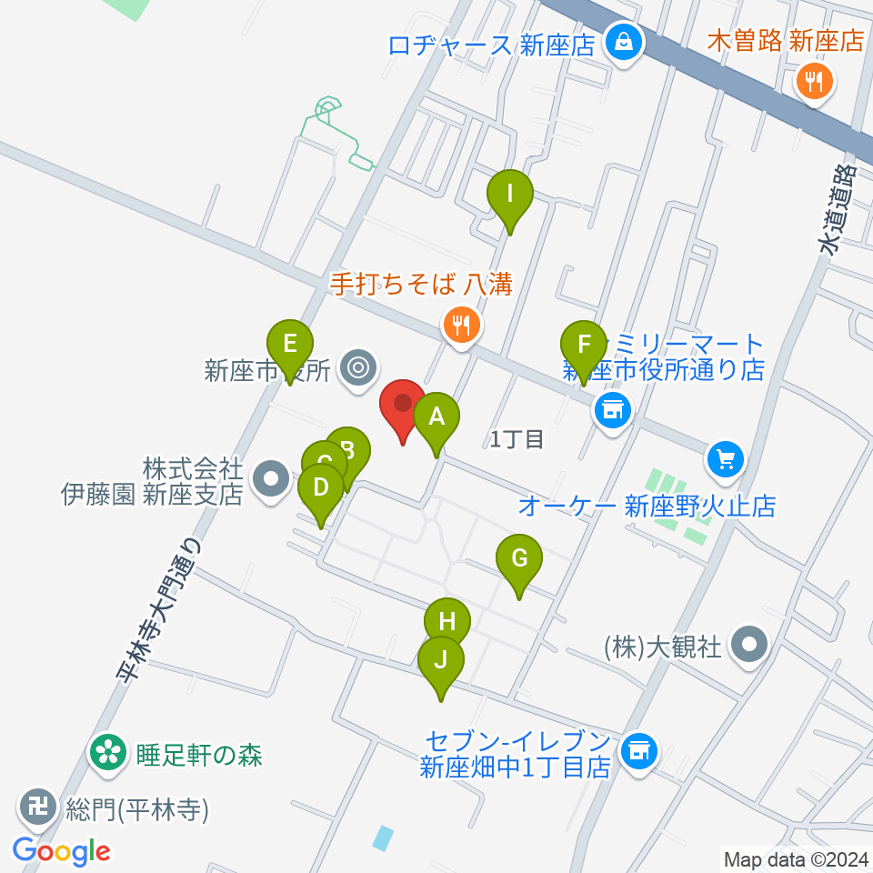 新座市民会館周辺の駐車場・コインパーキング一覧地図