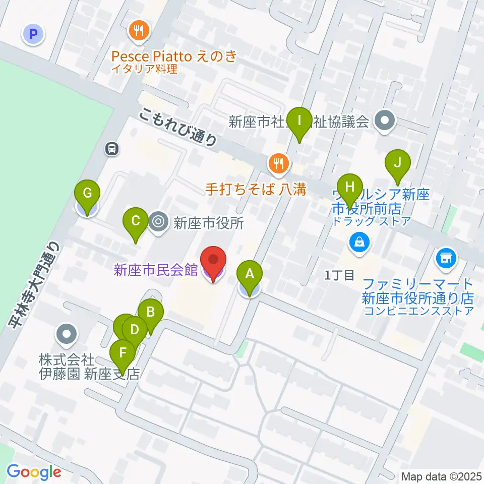 新座市民会館周辺の駐車場・コインパーキング一覧地図