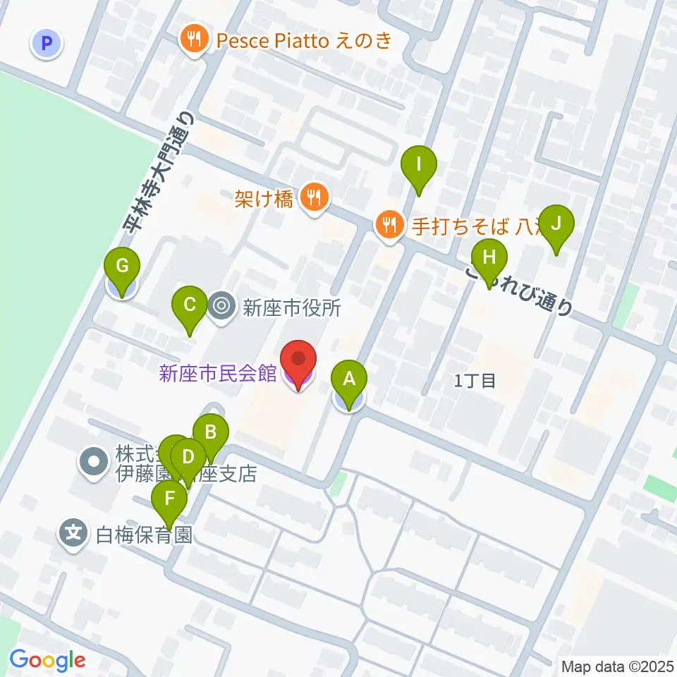 新座市民会館周辺の駐車場・コインパーキング一覧地図