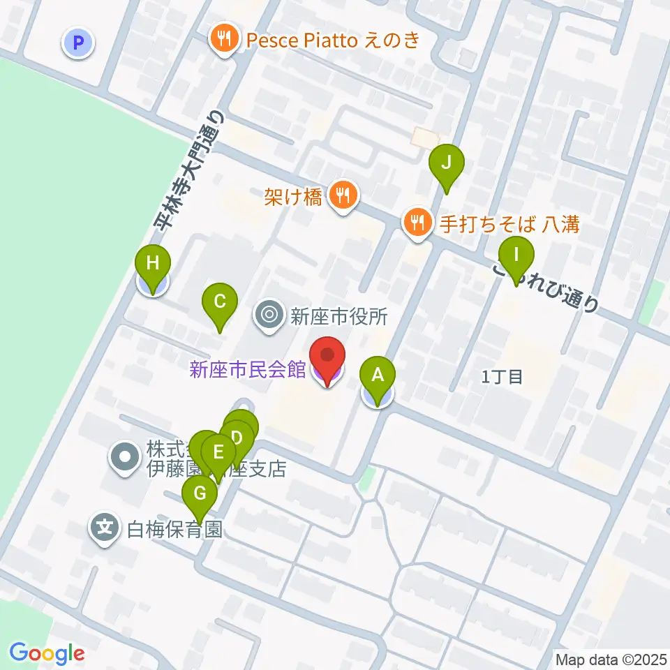 新座市民会館周辺の駐車場・コインパーキング一覧地図