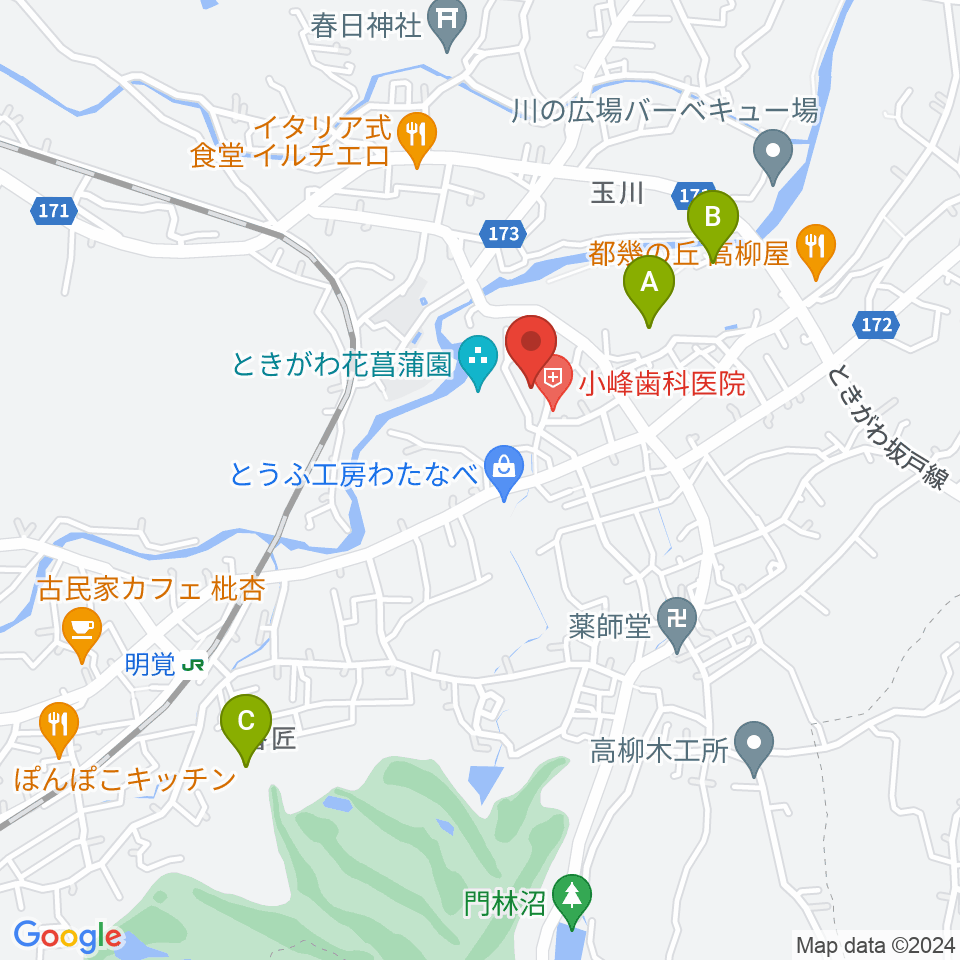 ときがわ町文化センター アスピアたまがわ周辺の駐車場・コインパーキング一覧地図